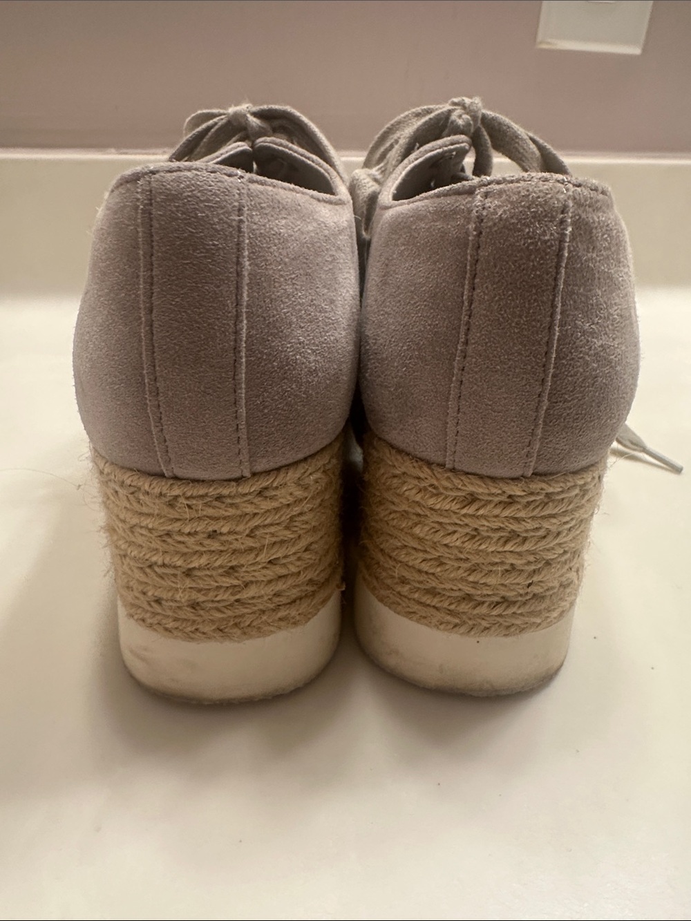 Steve Madden Women's Suede Lace-Up Sneakers in Light Taupe - Picture 4 of 6